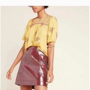 Maeve by Anthropologie Vinyl Faux Leather Skirt